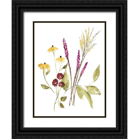 Fall Bouquet II Black Ornate Wood Framed Art Print with Double Matting by Goldberger, Jennifer