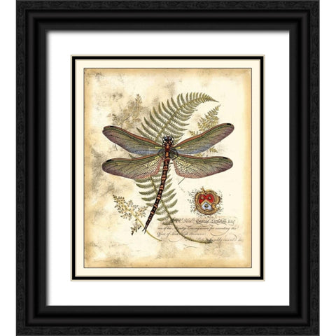 Regal Dragonfly I Black Ornate Wood Framed Art Print with Double Matting by Vision Studio