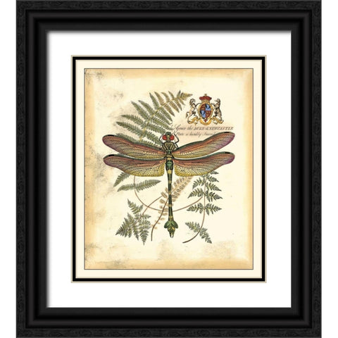 Regal Dragonfly III Black Ornate Wood Framed Art Print with Double Matting by Vision Studio