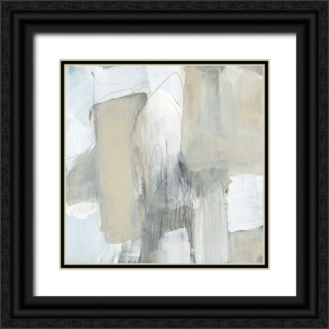 Kinetic Neutrals II Black Ornate Wood Framed Art Print with Double Matting by Goldberger, Jennifer