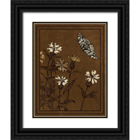 Gilded Blossom I Black Ornate Wood Framed Art Print with Double Matting by Vision Studio