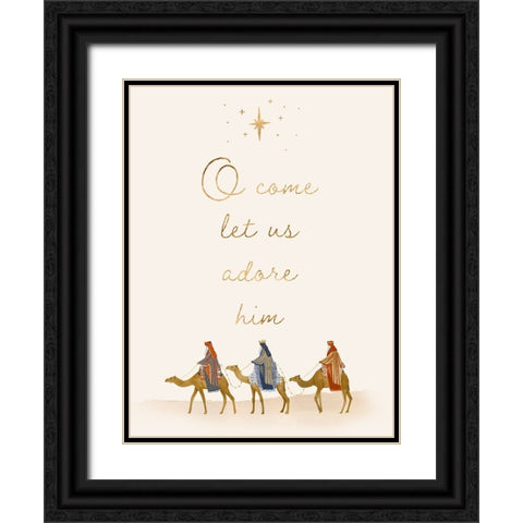 Away in a Manger I Black Ornate Wood Framed Art Print with Double Matting by Barnes, Victoria