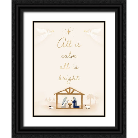 Away in a Manger II Black Ornate Wood Framed Art Print with Double Matting by Barnes, Victoria