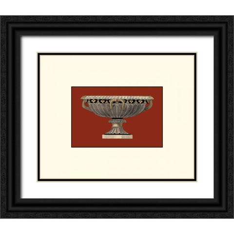 Small Antique Vase II Black Ornate Wood Framed Art Print with Double Matting by Antonini, Da Carlo