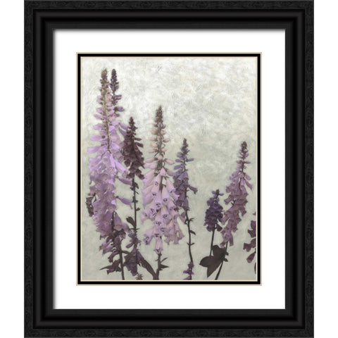 Non-Embellished Foxgloves II Black Ornate Wood Framed Art Print with Double Matting by Zarris, Chariklia