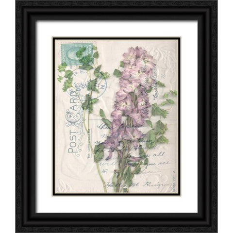 Postcard Wildflowers I Black Ornate Wood Framed Art Print with Double Matting by Goldberger, Jennifer