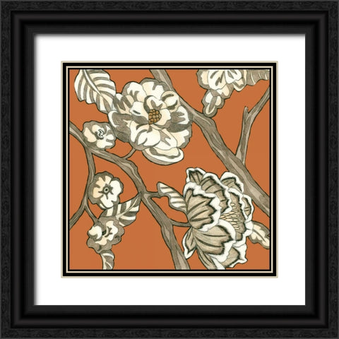 Butterscotch Chintz I Black Ornate Wood Framed Art Print with Double Matting by Zarris, Chariklia