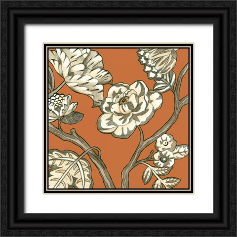 Butterscotch Chintz II Black Ornate Wood Framed Art Print with Double Matting by Zarris, Chariklia