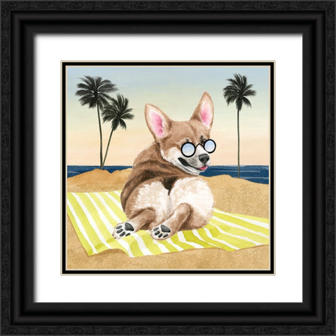 Sun Lovin Pups II Black Ornate Wood Framed Art Print with Double Matting by Popp, Grace