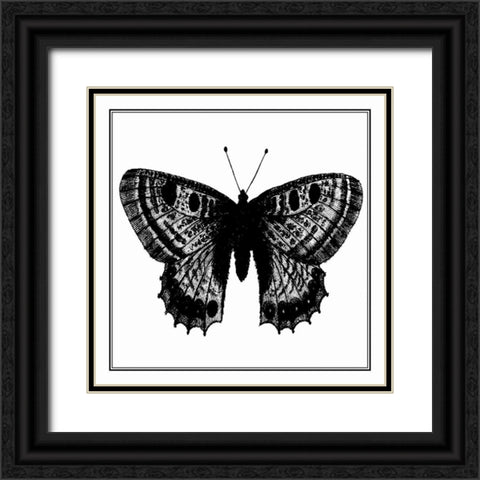 Custom Classical Butterfly II Black Ornate Wood Framed Art Print with Double Matting by Vision Studio