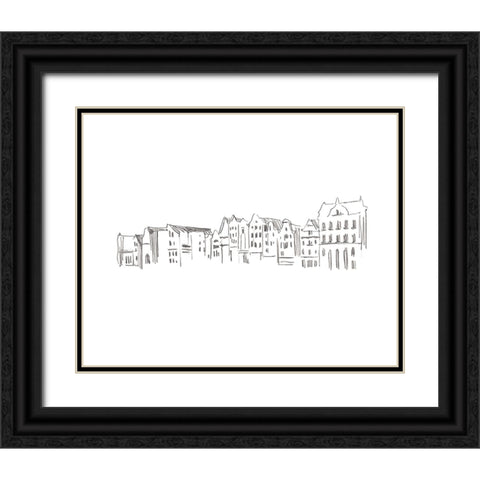 Travel Sketch IV Black Ornate Wood Framed Art Print with Double Matting by Warren, Annie