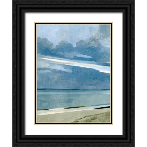 Ocean View Beach II Black Ornate Wood Framed Art Print with Double Matting by Caroline, Emma