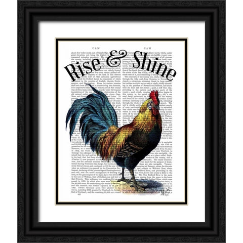 Rise and Shine Black Ornate Wood Framed Art Print with Double Matting by Fab Funky