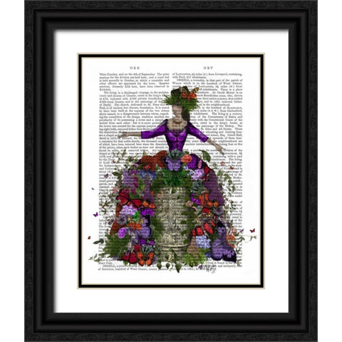 Butterfly House Queen Black Ornate Wood Framed Art Print with Double Matting by Fab Funky