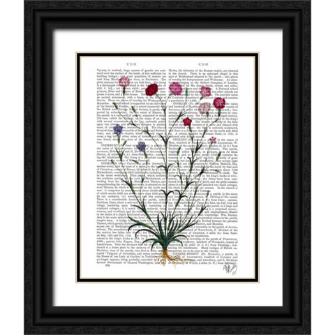 Italian Carnation 5 Black Ornate Wood Framed Art Print with Double Matting by Fab Funky