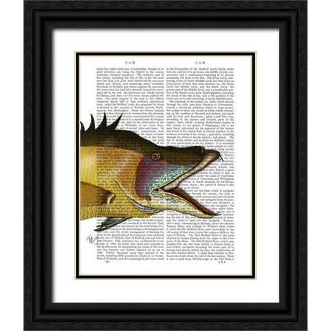Great Hog Fish Black Ornate Wood Framed Art Print with Double Matting by Fab Funky