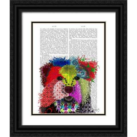 Yorkshire Terrier - Patchwork  Black Ornate Wood Framed Art Print with Double Matting by Fab Funky