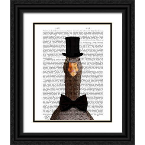 Distinguished Goose Black Ornate Wood Framed Art Print with Double Matting by Fab Funky