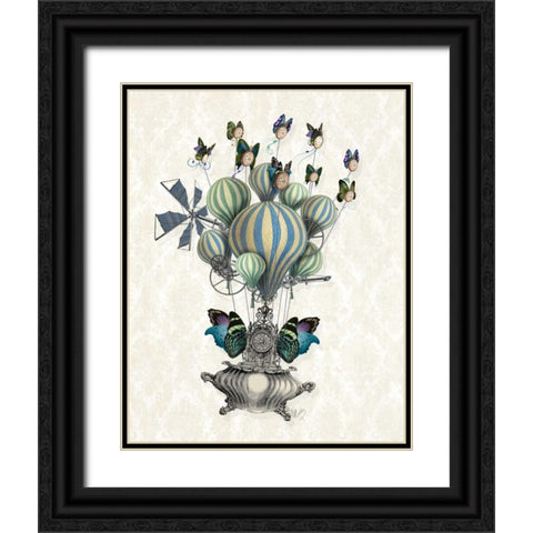 Flutter Time Black Ornate Wood Framed Art Print with Double Matting by Fab Funky
