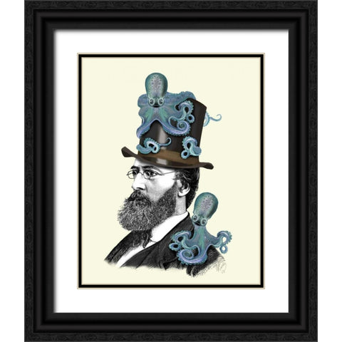 Doctor Octopus Black Ornate Wood Framed Art Print with Double Matting by Fab Funky