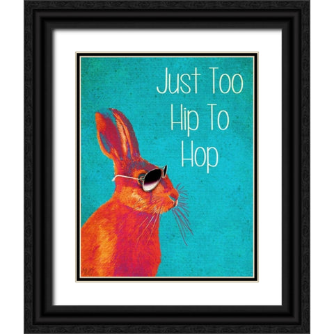 Too Hip To Hop Blue Black Ornate Wood Framed Art Print with Double Matting by Fab Funky