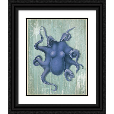 Coastal Life Collection 1 b Black Ornate Wood Framed Art Print with Double Matting by Fab Funky