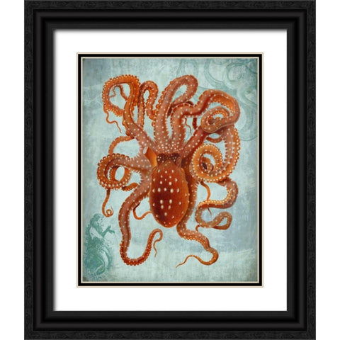 Coastal Life Collection 2 b Black Ornate Wood Framed Art Print with Double Matting by Fab Funky