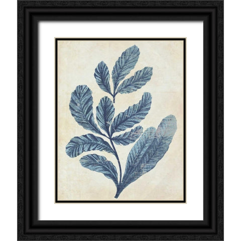 Indigo Blue Seaweed 2 a Black Ornate Wood Framed Art Print with Double Matting by Fab Funky