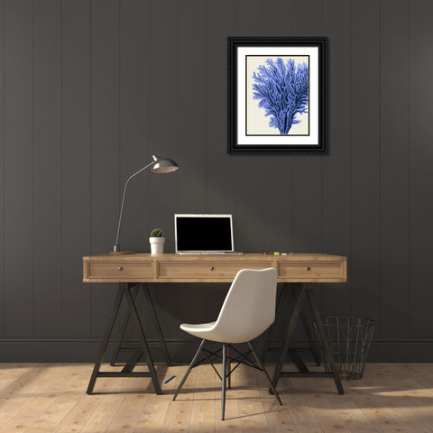 Blue Corals 2 a Black Ornate Wood Framed Art Print with Double Matting by Fab Funky