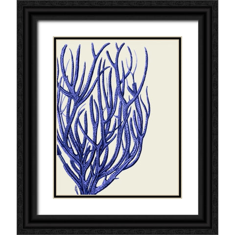 Blue Corals 2 c Black Ornate Wood Framed Art Print with Double Matting by Fab Funky