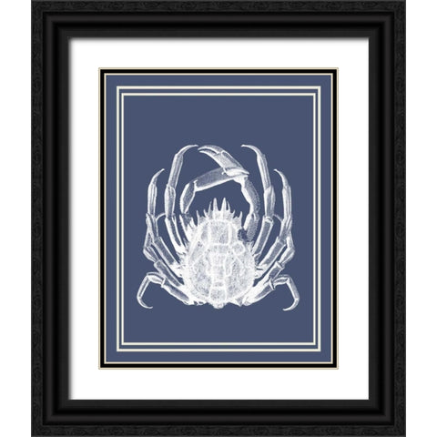 Mixed Nautical White on Indigo Blue f Black Ornate Wood Framed Art Print with Double Matting by Fab Funky