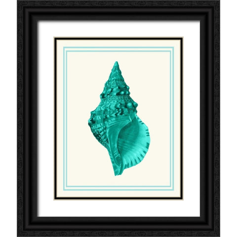 Mixed Nautical Turquoise on Cream a Black Ornate Wood Framed Art Print with Double Matting by Fab Funky