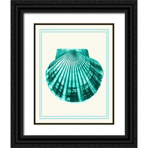 Mixed Nautical Turquoise on Cream d Black Ornate Wood Framed Art Print with Double Matting by Fab Funky