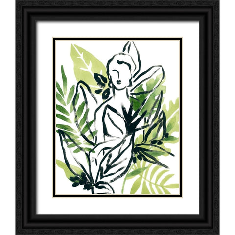 Tropical Sketchbook I Black Ornate Wood Framed Art Print with Double Matting by Vess, June Erica