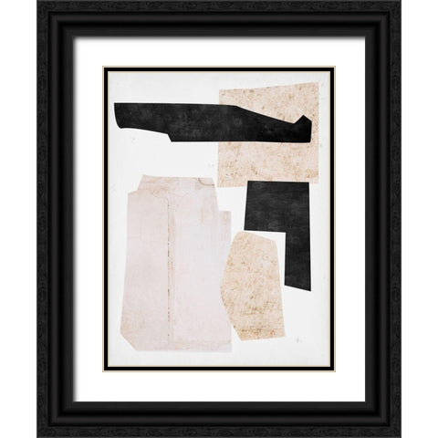 Natural Stone Collections II Black Ornate Wood Framed Art Print with Double Matting by Wang, Melissa
