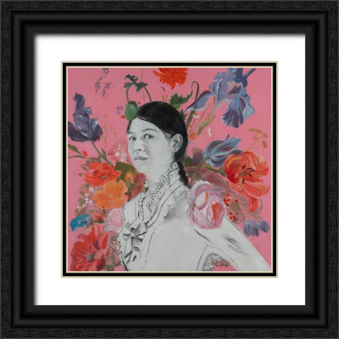 Lady Florals II Black Ornate Wood Framed Art Print with Double Matting by Iafrate, Sandra