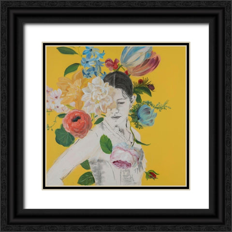 Lady Florals III Black Ornate Wood Framed Art Print with Double Matting by Iafrate, Sandra