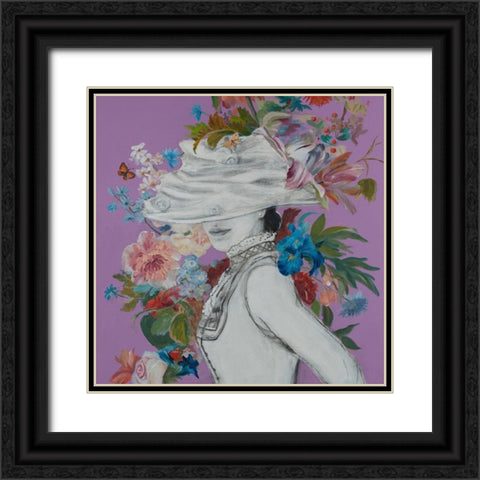 Lady Florals IV Black Ornate Wood Framed Art Print with Double Matting by Iafrate, Sandra