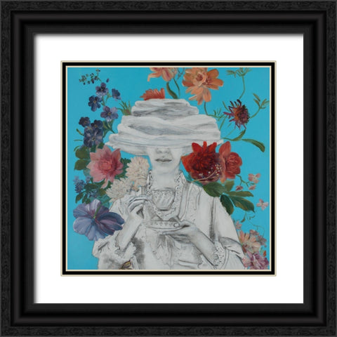 Lady Florals V Black Ornate Wood Framed Art Print with Double Matting by Iafrate, Sandra
