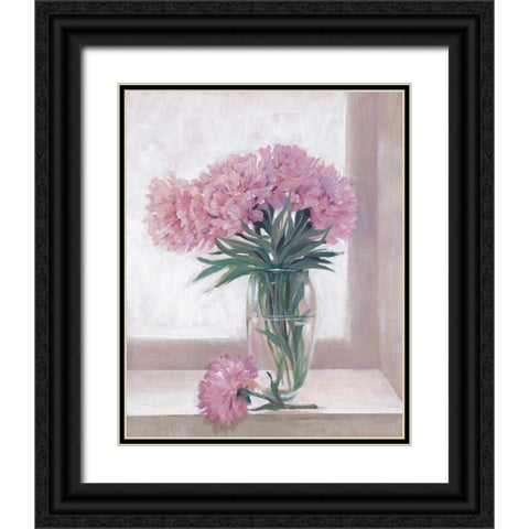 Windowsill Floral I Black Ornate Wood Framed Art Print with Double Matting by OToole, Tim