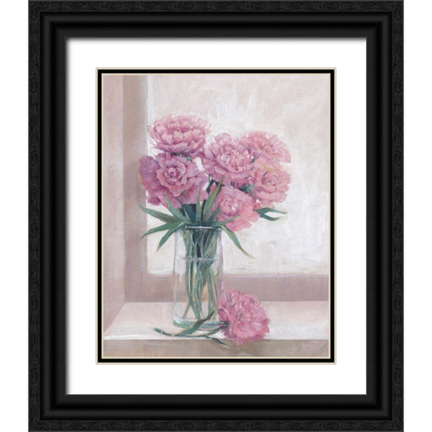 Windowsill Floral II Black Ornate Wood Framed Art Print with Double Matting by OToole, Tim