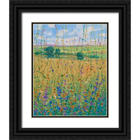 Wildflower Path I Black Ornate Wood Framed Art Print with Double Matting by OToole, Tim