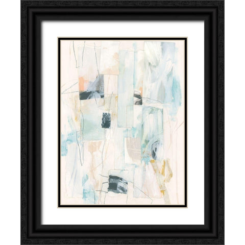 Scrap Line II Black Ornate Wood Framed Art Print with Double Matting by Vess, June Erica