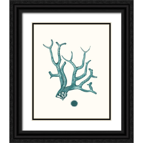 Antique Coastal Coral IX Black Ornate Wood Framed Art Print with Double Matting by Esper, Johann