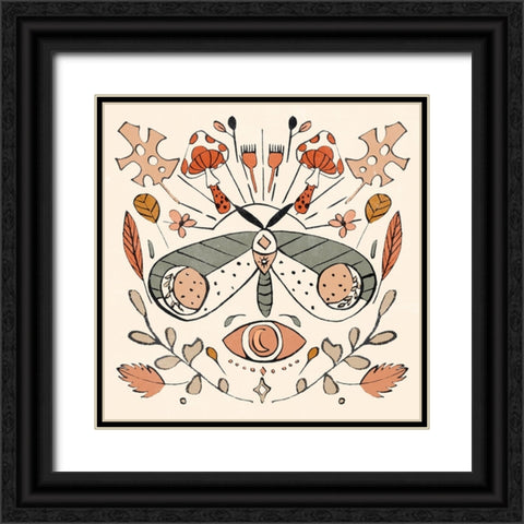 Luna Moths I Black Ornate Wood Framed Art Print with Double Matting by Wang, Melissa