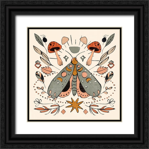 Luna Moths III Black Ornate Wood Framed Art Print with Double Matting by Wang, Melissa