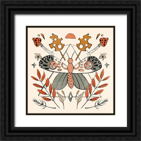 Luna Moths V Black Ornate Wood Framed Art Print with Double Matting by Wang, Melissa