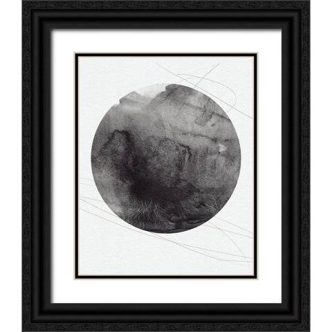 Graphite Moon I Black Ornate Wood Framed Art Print with Double Matting by Green, Jacob