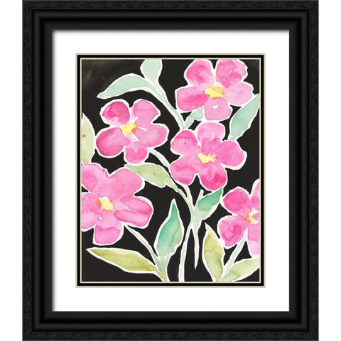 Floral Choir Black Ornate Wood Framed Art Print with Double Matting by Moore, Regina