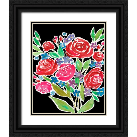 Floral Choir Bouquet Black Ornate Wood Framed Art Print with Double Matting by Moore, Regina